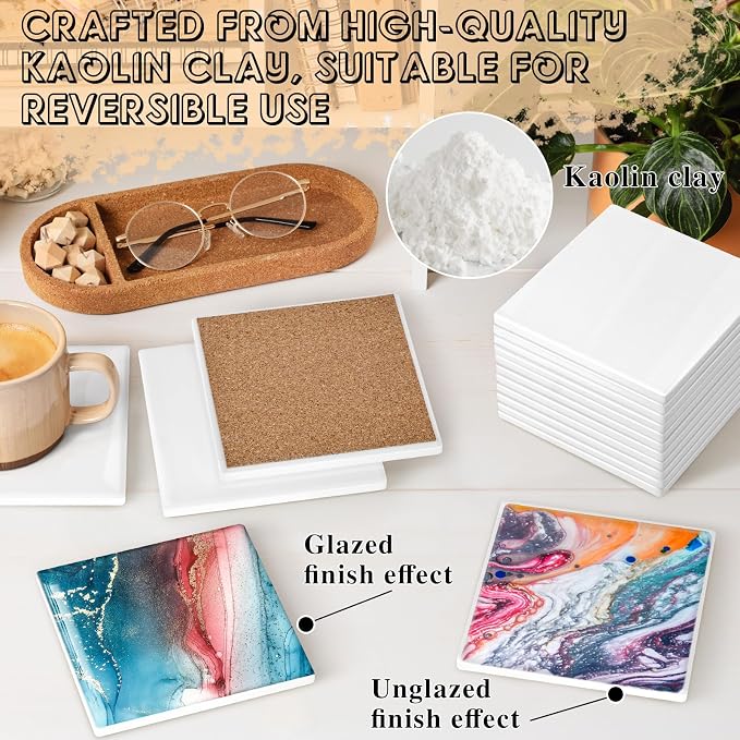 36 PCS Sublimation Coasters Glossy Glazed Ceramic Tiles - Image 3