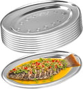 9 Pcs Stainless Steel Oval Platter Heavy Duty Metal Oval Serving Tray Set by Unknown