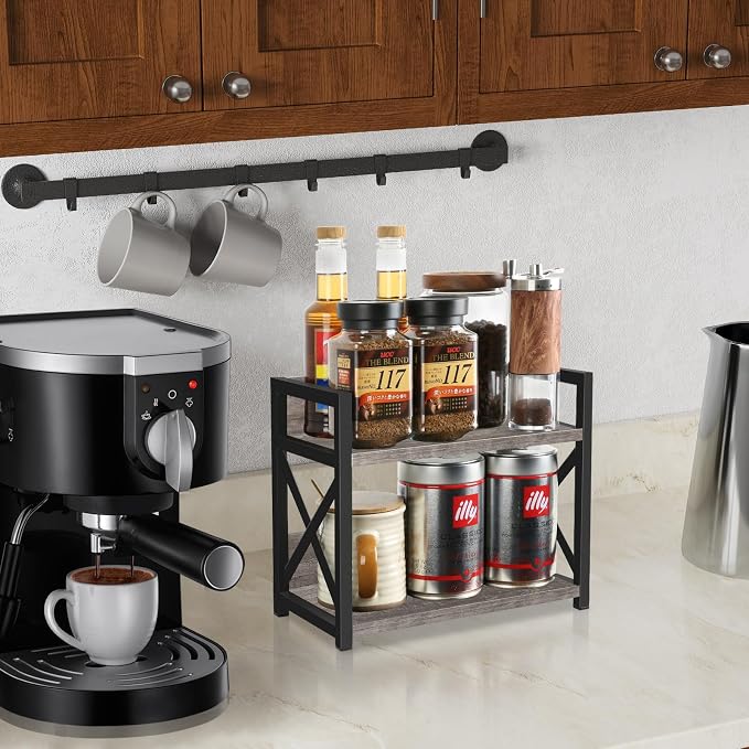 YINMIT Countertop Shelf Organizer, Coffee Bar Accessories, Spice Rack, Coffee - Image 2