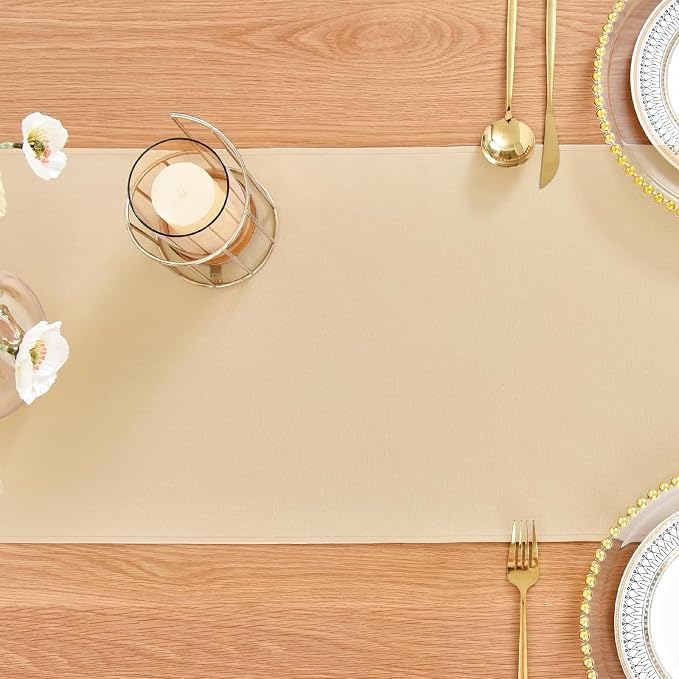 Faux Linen Table Runner Water Resistant 13 x 72 in, Coffee Table Runner - Image 7