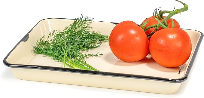 Red Co. 11 x 9 Enamelware Metal Classic 2 Quart Rectangular Serving Tray - Image 8