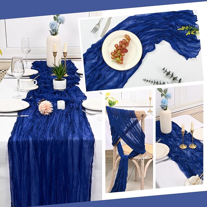 10 Pack Royal Blue Cheesecloth Table Runner 17x108 Inch Boho Gauze Cheese Cloth - Image 5