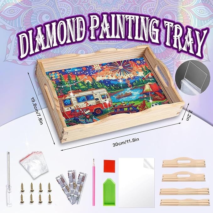 EWJRNSF Diamond Art Kits for Adults Wooden Serving Trays - Image 2