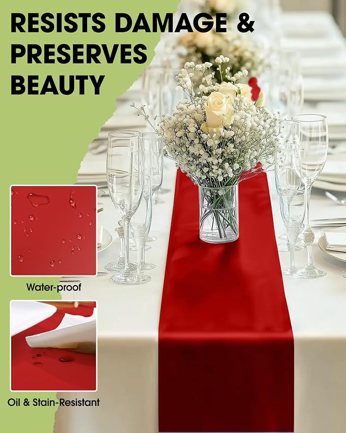 Pureegg Red Plastic Table Runners - Image 3