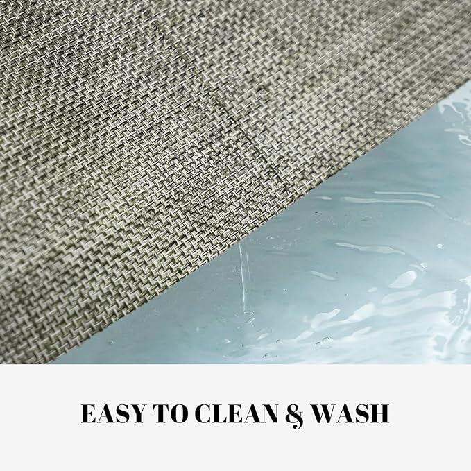 Placemats Set of 6 Vinyl/Plastic Woven Place Mats - Image 3
