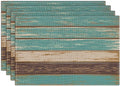 Emvency Farmhouse Placemats Set of 4, 12x18 Inch, Vintage Art | Green Art by Emvency