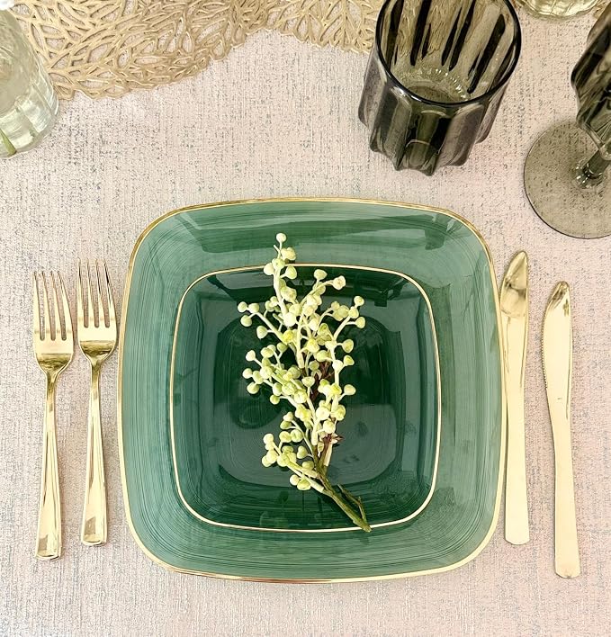 " OCCASIONS " 320pcs set-Wedding Party Disposable Plastic Plate Set -40 x 10'' - Image 6