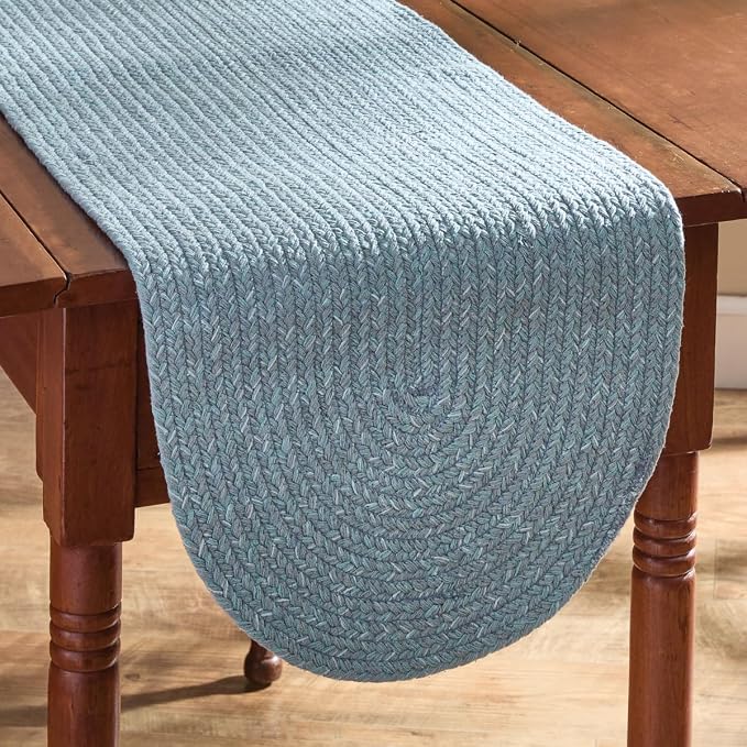 Park Designs Spice Island Table Runner 15" x 54", Braided Blue | Cotton | - Image 2