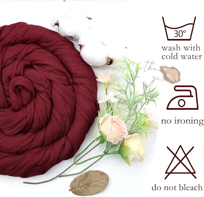12 Pack Burgundy Cheesecloth Table Runner 17 x 108 Inch | Boho Gauze Cheese - Image 4