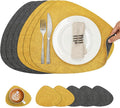 Faux Leather Placemats Set of 6, Dual Sided by Chitomars