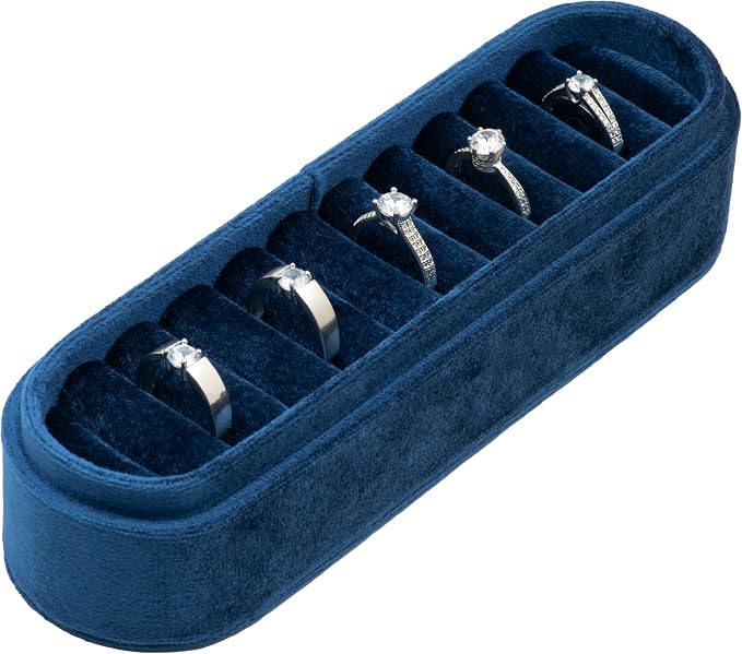 Velvet Small Multiple Ring Box Portable Organizer Display Storage | Travel Case - Image 3