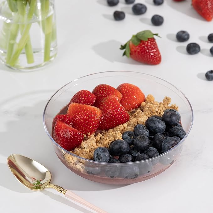 Edge Collection Clear Plastic Party Bowls Premium heavyweight Elegant - Image 2