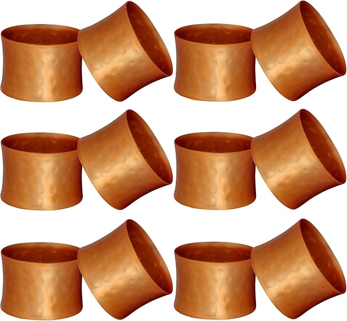 Round Hammered Napkin Rings Set of 12, Napkin Rings Bulk, Serviette Adornment by ITOS365
