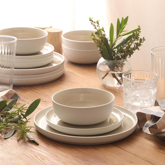 Gibson Elite Tahoe Sunset 12-Piece Reactive Stoneware Dinnerware Set – Matte - Image 4