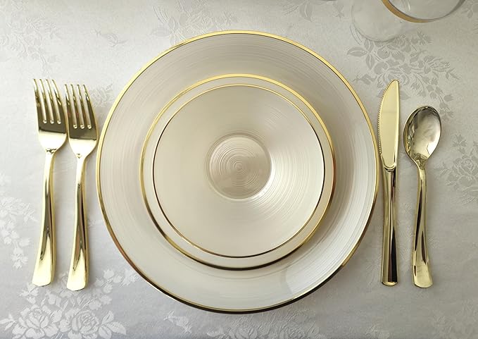 " OCCASIONS " 150 Piece set-Wedding Plastic Plates & cutlery -Disposable - Image 5