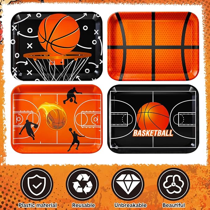 4 Pieces Basketball Serving Trays - Image 3