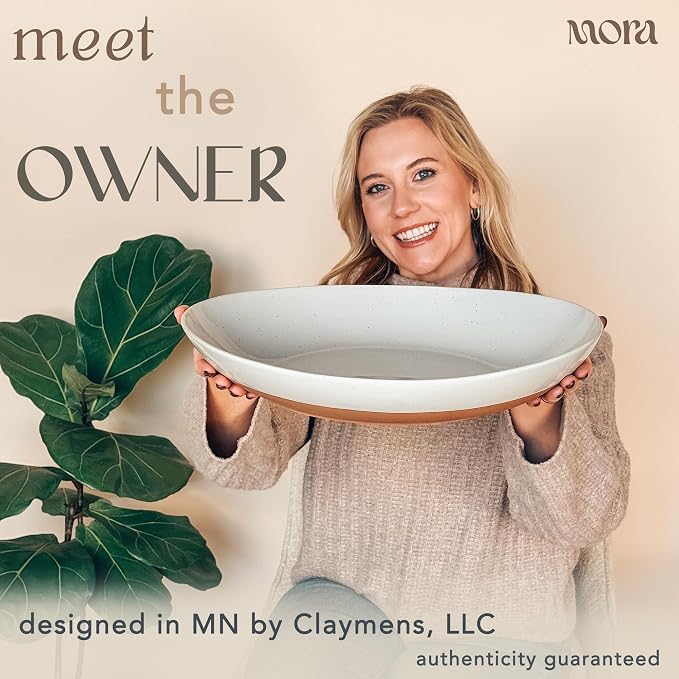 MORA Ceramic Large Serving Bowls- Set of 2 Oval Platters - Image 4