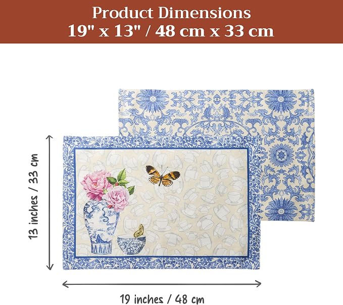 Maison d' Hermine Placemats Set of 4 Reusable 100% Cotton | Cloth Place Mats - Image 7