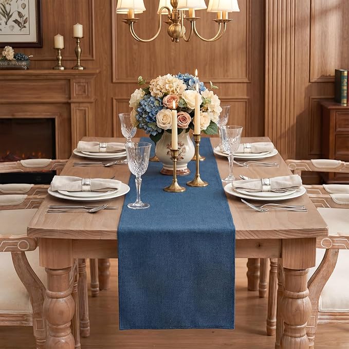 Artoid Mode Navy Blue Table Runner, Seasonal Summer Fall Washable Kitchen - Image 2