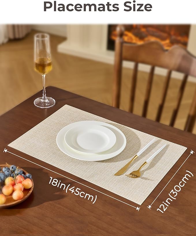 Leetaltree Beige Placemats Set of 8 - Image 4