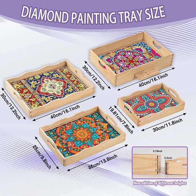 EWJRNSF Diamond Art Kits for Adults Wooden Serving Trays - Image 2