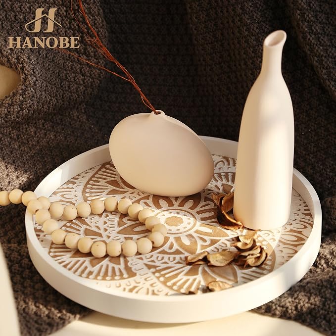 Hanobe 2Pcs Round Decorative Trays - Image 2