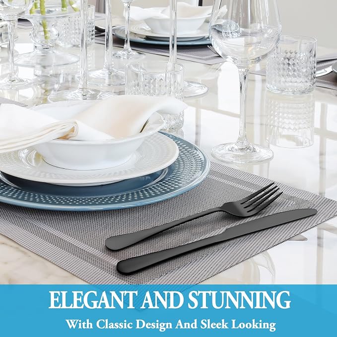 36 Pcs Black Silverware Set - Image 6