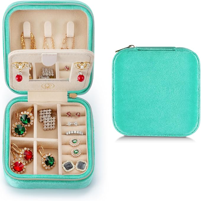 ZPROW Plush Velvet Travel Jewelry Case, Travel Jewelry Organizer, Jewelry by ZPROW