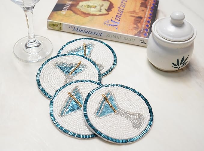 Set of 4 Beaded Farmhouse Coasters - Image 9