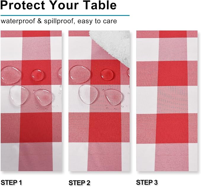Checkered Tablecloth Rectangle, 30 x 60 Inch - Image 3