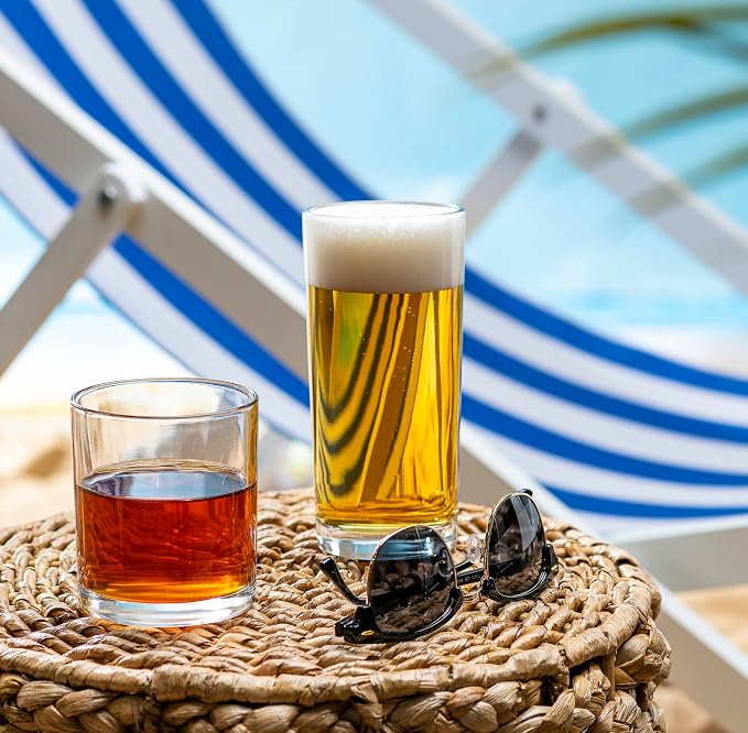 Everyday Drinking Glasses Set of 8 Drinkware Hurricane Glasses, Kitchen Glasses - Image 3