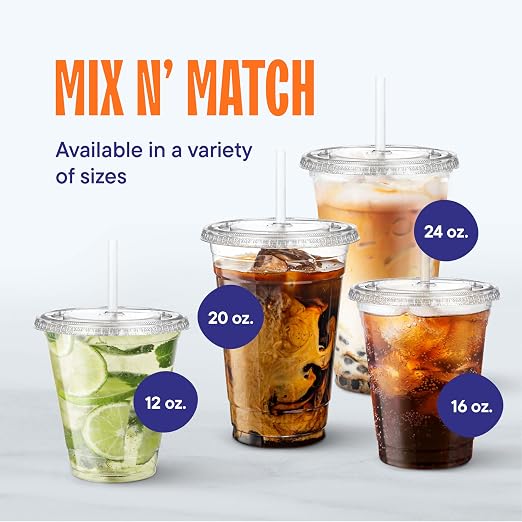 Stack Man Clear Plastic Cups - 12 oz - 100 Pack | Disposable Cups - Image 7