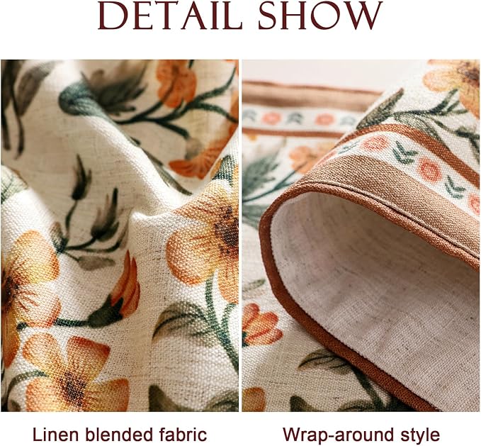 bilin gaier Designer Elegant French Linen Table Runner, Floral Pattern - Image 6