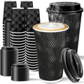 100 Pack 16 oz Disposable Coffee Cups by Sipthene