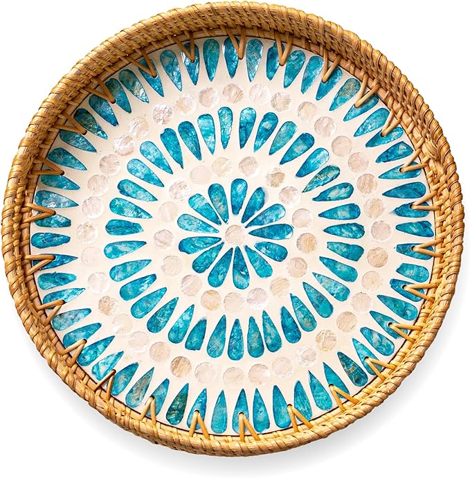 JUNGLE CULTURE Round Rattan Tray by JungleCulture