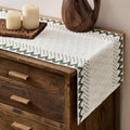 Macrame Side Trim Boho Woven Table Runner, Moss 12x72 Inch | Crochet Hollow by ZEEMARTONLINE