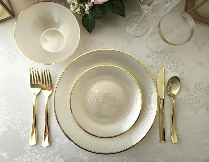 " OCCASIONS " 640pcs set-Wedding Party Disposable Plastic Plate Set -80 x 10'' - Image 6