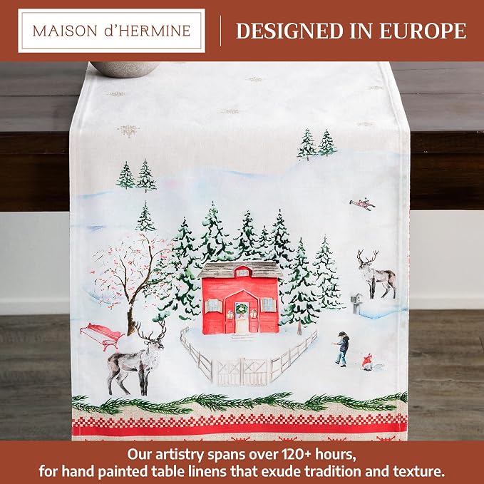 Maison d' Hermine Table Runner 100% Cotton 14.50" x 72" | Table Runners 72 - Image 2