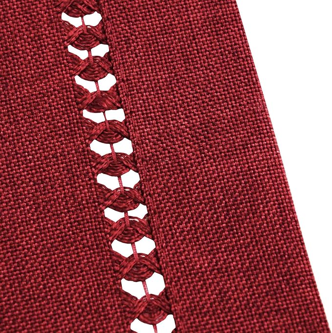 Grelucgo Handcrafted Solid Color Dining Table Runner, Double-Hemstitched - Image 2