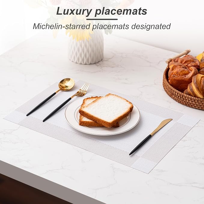Placemats Set of 4 Washable Indoor | Outdoor Vinyl Place Mats - Image 5
