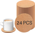 24 Pcs Cork Coasters for Drinks, Bulk Blank Coasters DIY Crafts, Heat-Resistant by Anpuimult