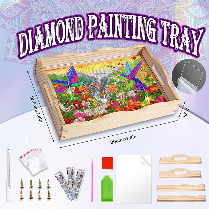 EWJRNSF Diamond Art Kits for Adults Wooden Serving Trays - Image 2