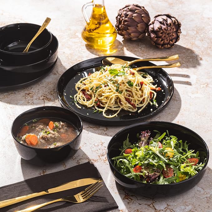 Gibson Home Oslo 12-Piece Porcelain Chip and Scratch Resistant Dinnerware Set - Image 3