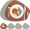 Faux Leather Placemats Set of 4, Dual Sided by Chitomars