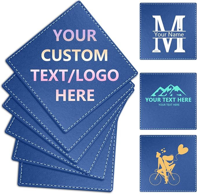 Custom Personalized Leather Coasters by Vebermo