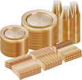 600 Piece Gold Glitter Disposable Plates by GoodLuck