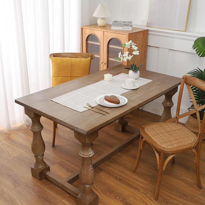 Gernaice Boho Table Runner, Modern plaidCotton Linen Farmhouse Table Runners - Image 2