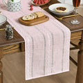 Artoid Mode Pink Rustic Cotton Linen Table Runner, Seasonal Embroidered Hollow by ArtoidMode