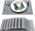 Placemats Set of 8, Vinyl PVC Heat Resistant Washable Placemats Set, Non Slip by BxzanDya-LifeSmartMaker