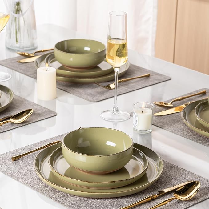 AmorArc Dinnerware Sets for 4, 12 Pieces Ceramic Plates and Bowls Set | Scratch - Image 7